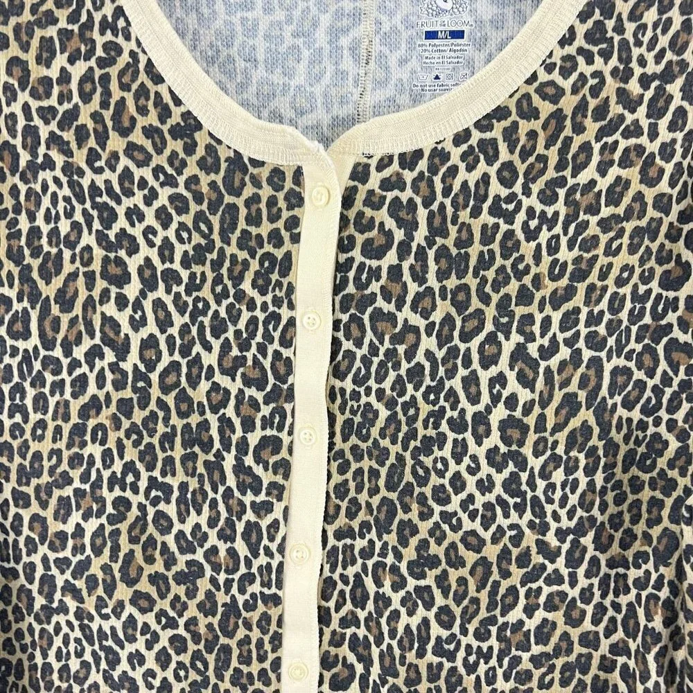 Fruit  of the Loom Women's Waffle Unionsuit Animal Print Size M/L - Picture 6 of 9